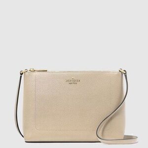Kate Spade Leather Crossbody Bag, Taupe/Cream/Beige Color